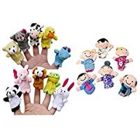 Los mejores  - OPAKY 16PC Finger Puppets Animales Gente Familia Miembros Educativo Juguete Terciopelo Dedo Animal Juguete Marioneta…